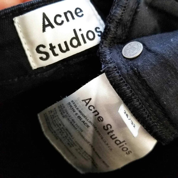 ACNE STUDIOS Mid Rise Skin 5 Black Jean's 26 - Picture 10 of 10